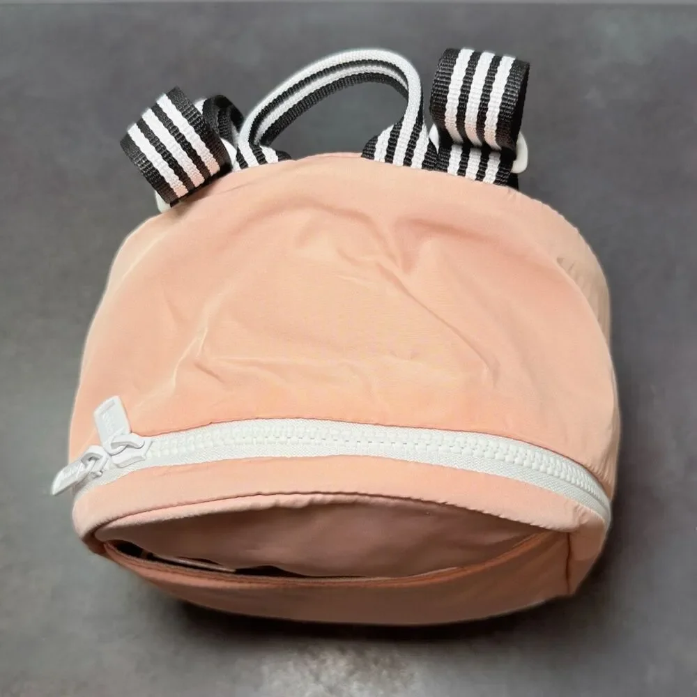 Adidas Mini Backpack Light Pink Quilted Back Glow White Logo